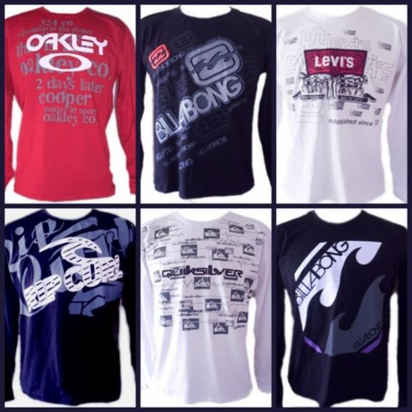 Camisetas réplicas várias estampas manga longa